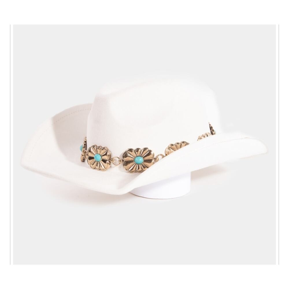 Turquoise Stud Rectangular Concho Chain Western C… - image 1